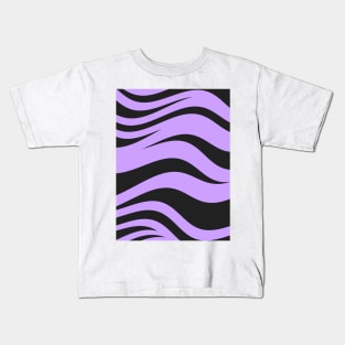 Black Zebra Stripes on Purple Kids T-Shirt